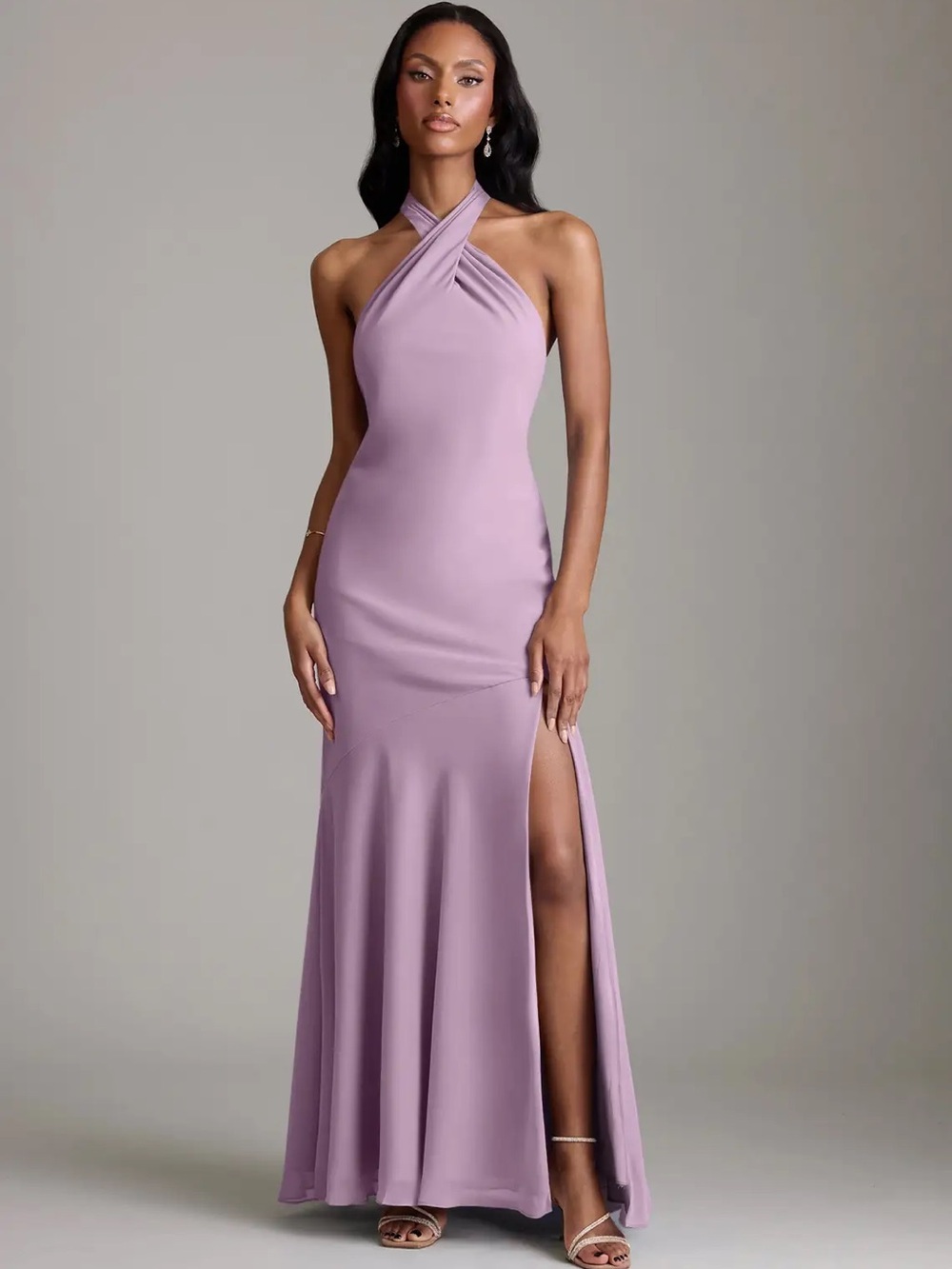 Sleeveless Halter Wisteria Evening Gown